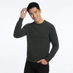 Ted Baker Mens Medium Charcoal Gray Textured Knit Sweater Premium Classic